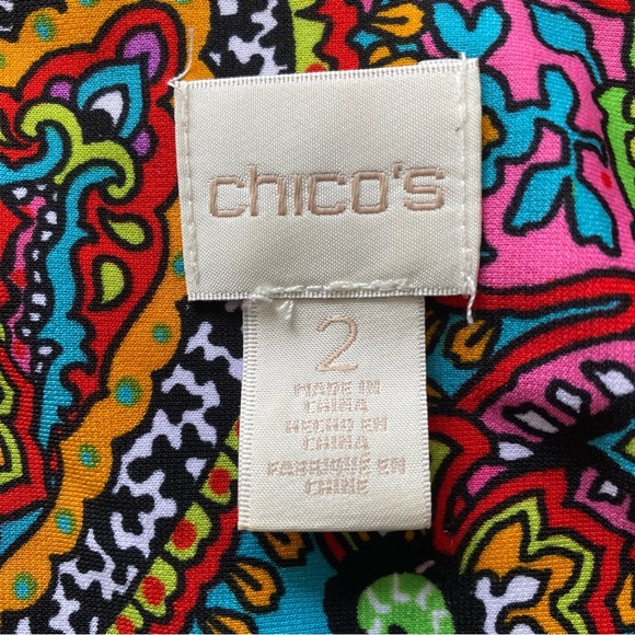 Chico's Paisley Print Top Size 2 - Picture 7 of 9